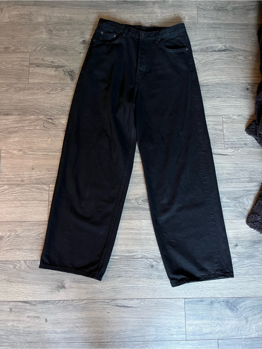 Weekday Black Wide-Leg Jeans 30x34